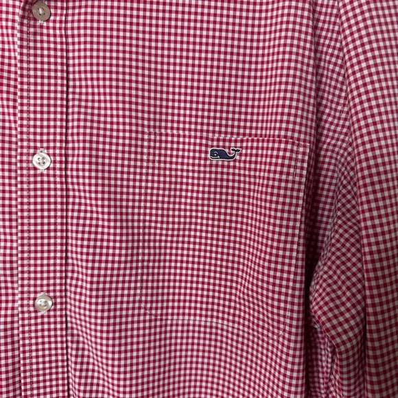 Vineyard Vines Performance Button Down Classic Fit Tucker Shirt Red White Checks - Picture 4 of 9